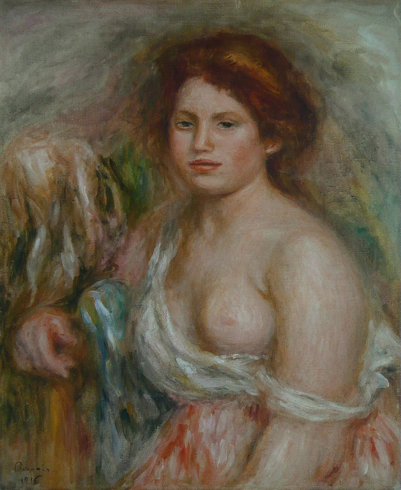 Portrait de modèle en buste - Pierre-Auguste Renoir