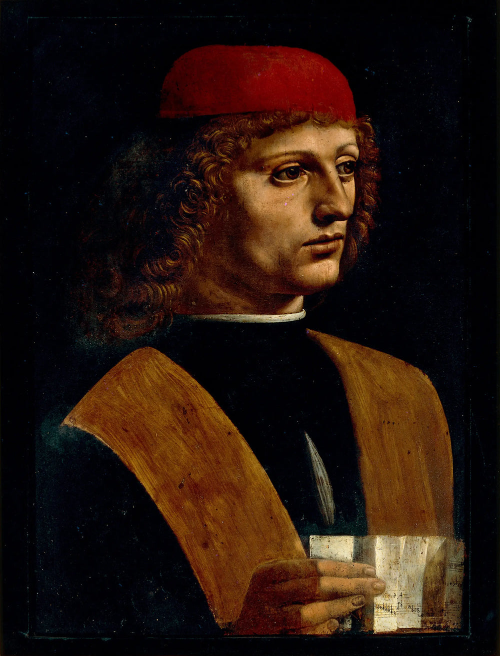 Reproduction du tableau « Portrait de musicien - Léonard de Vinci » par Alpha Reproduction en peinture à l’huile