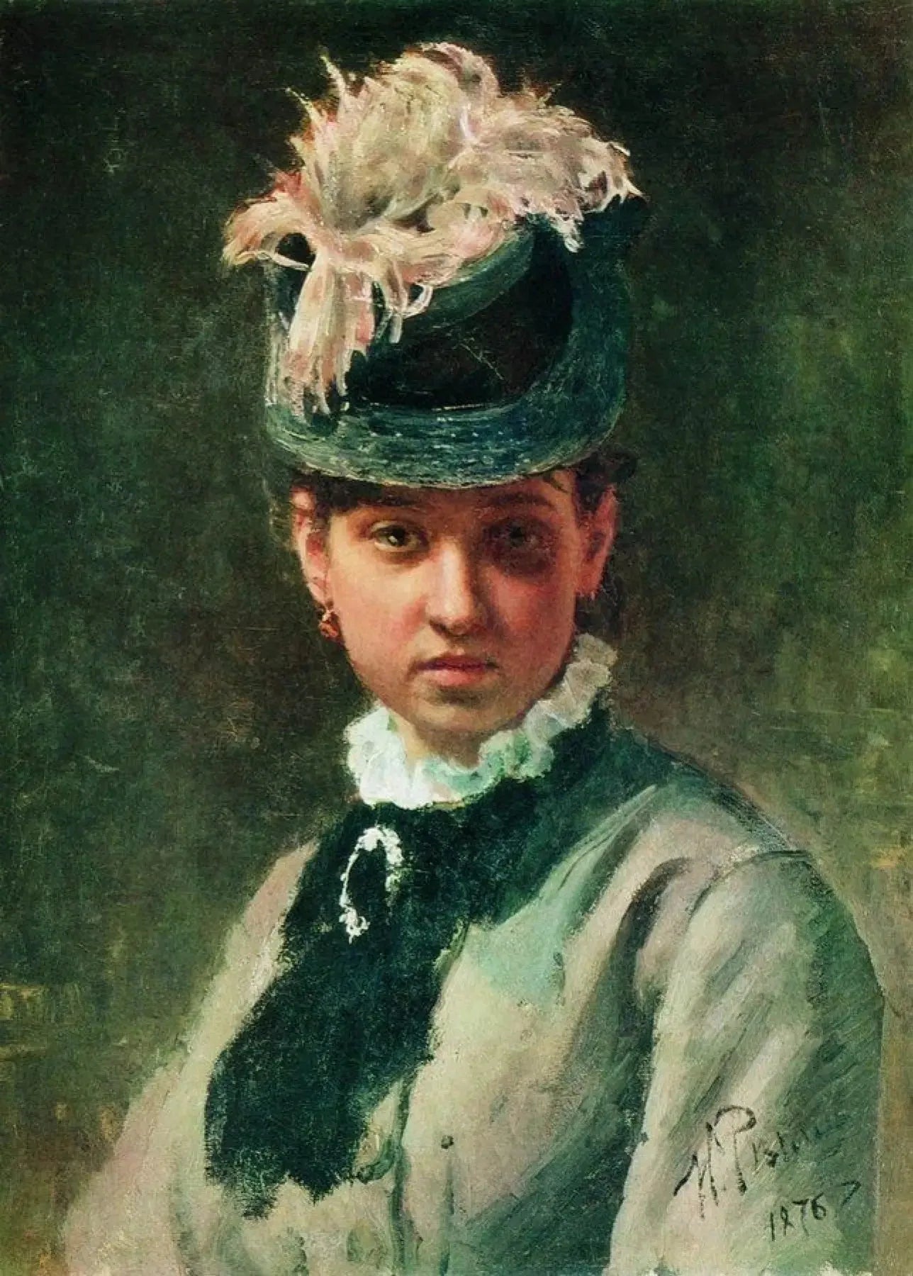 Portrait de Vera Repina - Ilya Repin image 1 copie peinte à la main à l’huile