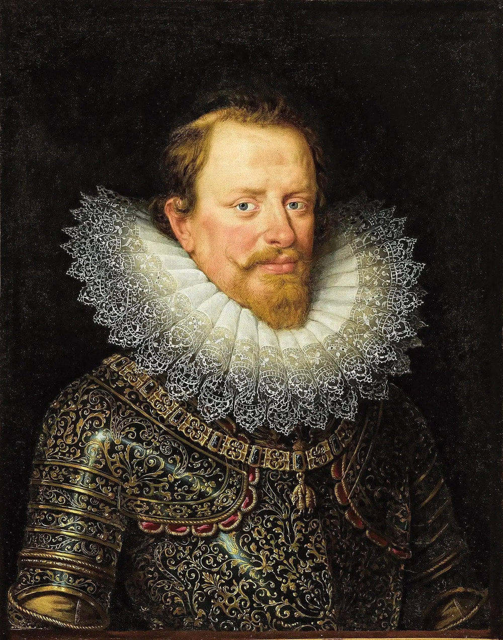 Portrait de Vincenzo Gonzaga, duc de Mantoue, portant l'armure et l'Ordre de la Toison d'Or - Frans Pourbus the Younger image 1 tableau peint à l’huile sur toile
