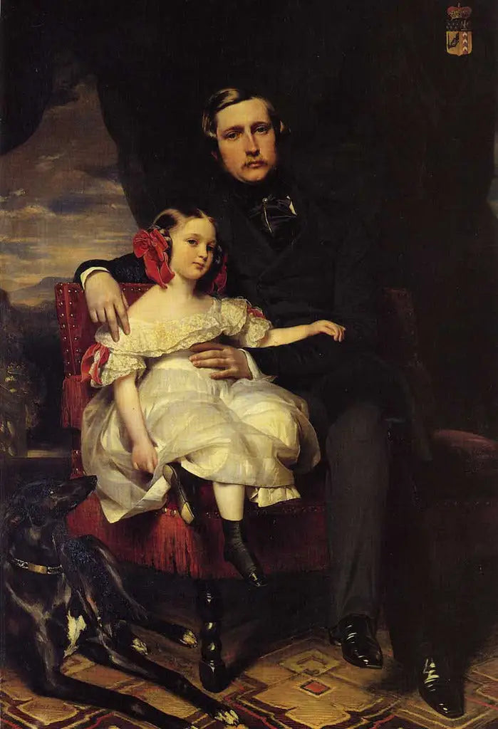 Portrait du prince de Wagram et de sa fille Malcy Louise Caroline Frédérique - Franz Xaver Winterhalter - Alpha
