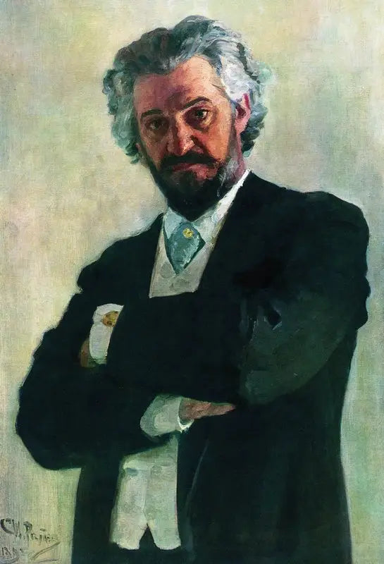 Portrait du violoncelliste Aleksander Valerianovich Wierzbiłłowicz - Ilya Repin image 1 reproduction de peinture à l’huile