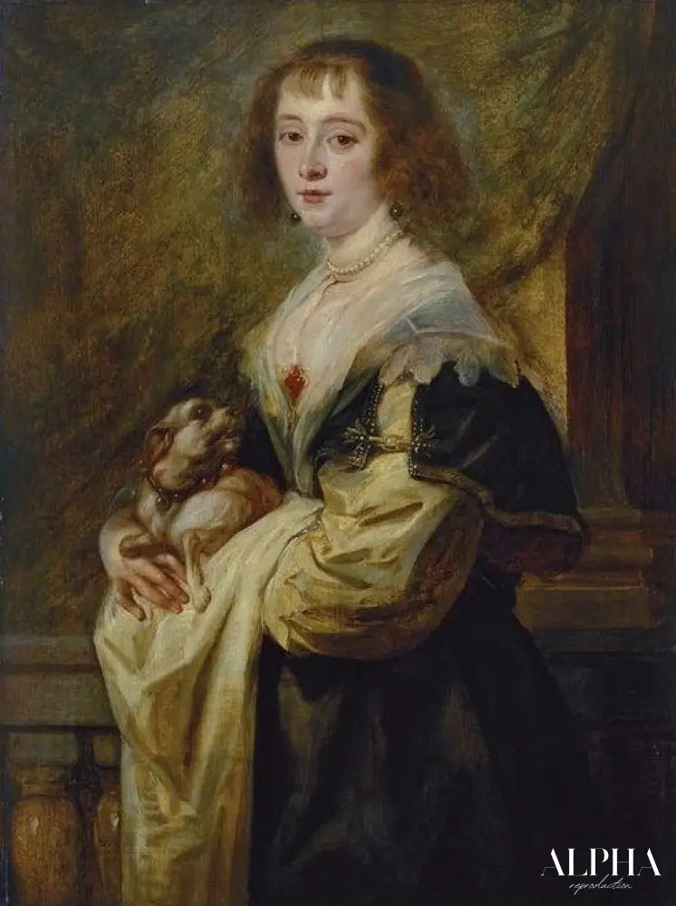 Portrait d'une dame avec un petit chien - Peter Paul Rubens - Reproductions de tableaux et peintures haut de gamme