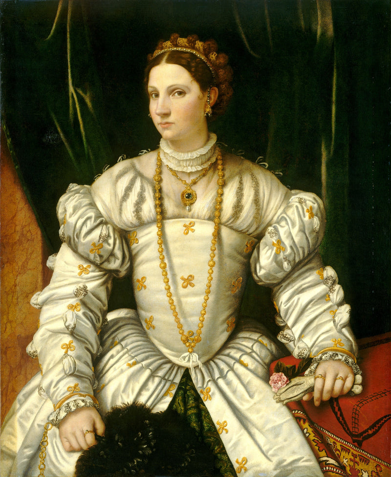 Portrait d'une dame en blanc, peut-être Barbara Radziwill (1520/23-1551), reine de Pologne - Alessandro Bonvicino