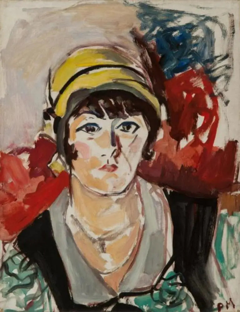 Portrait d'une femme au chapeau jaune - Piet Mondrian