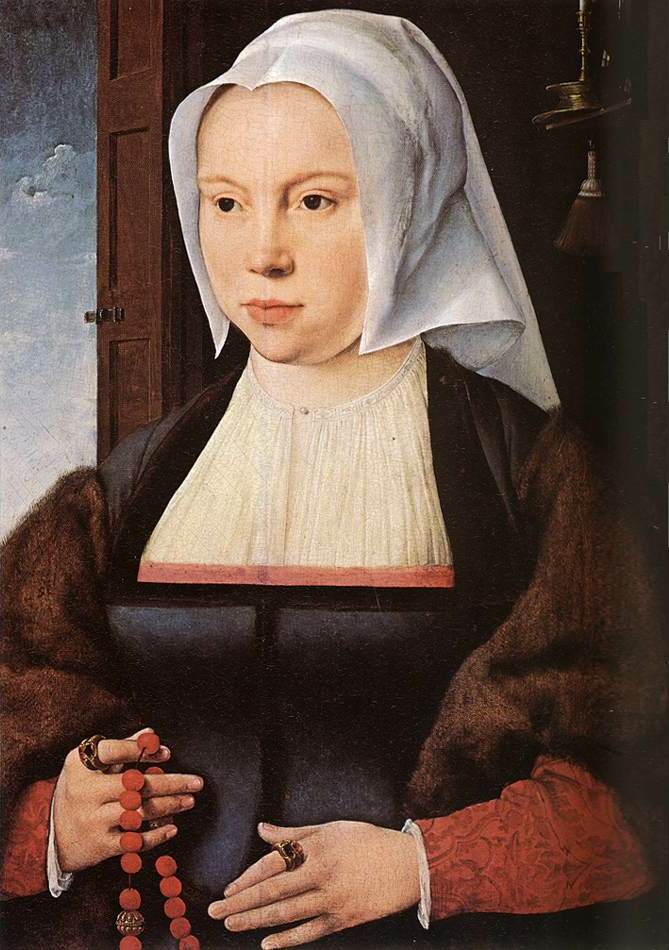 Portrait d'une femme avec un chapelet - Joos van Cleve