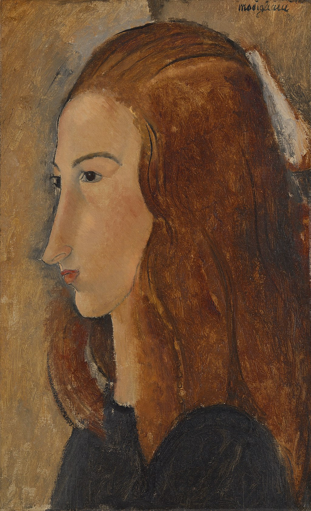 Reproduction du tableau « Portrait d'une jeune femme - Amedeo Modigliani » par Alpha Reproduction en peinture à l’huile