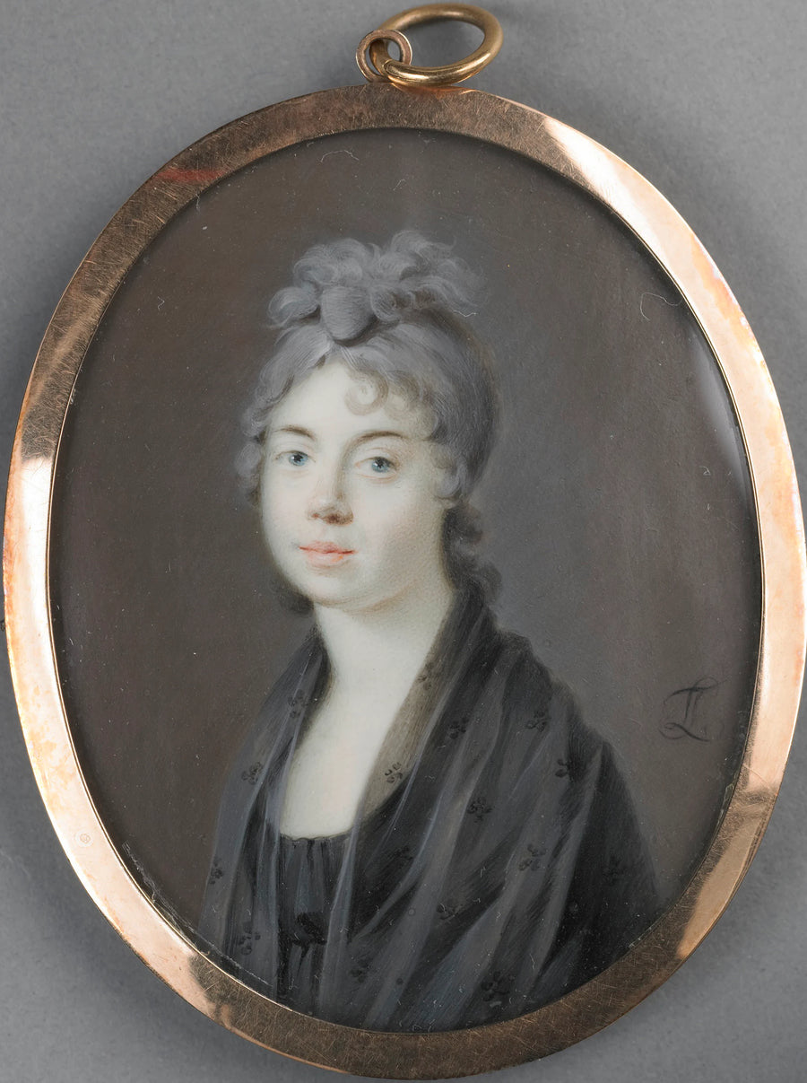 Portrait d'une femme avec un foulard noir - Leonardus Temminck