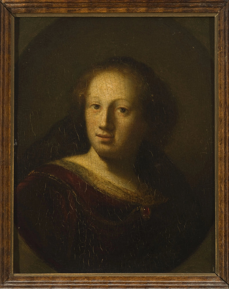 Portrait d’une femme au pendentif de rubis – imitateur de Rembrandt, XVIIIe–XIXe siècle