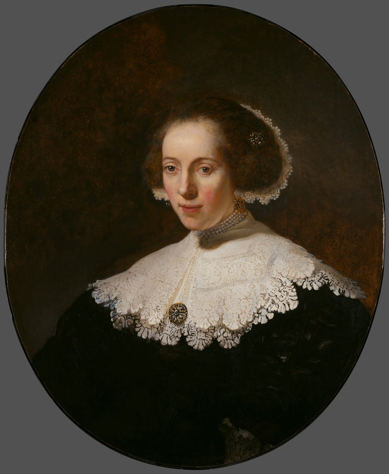 Portrait d’une femme – Rembrandt et atelier, 1635 ou avant