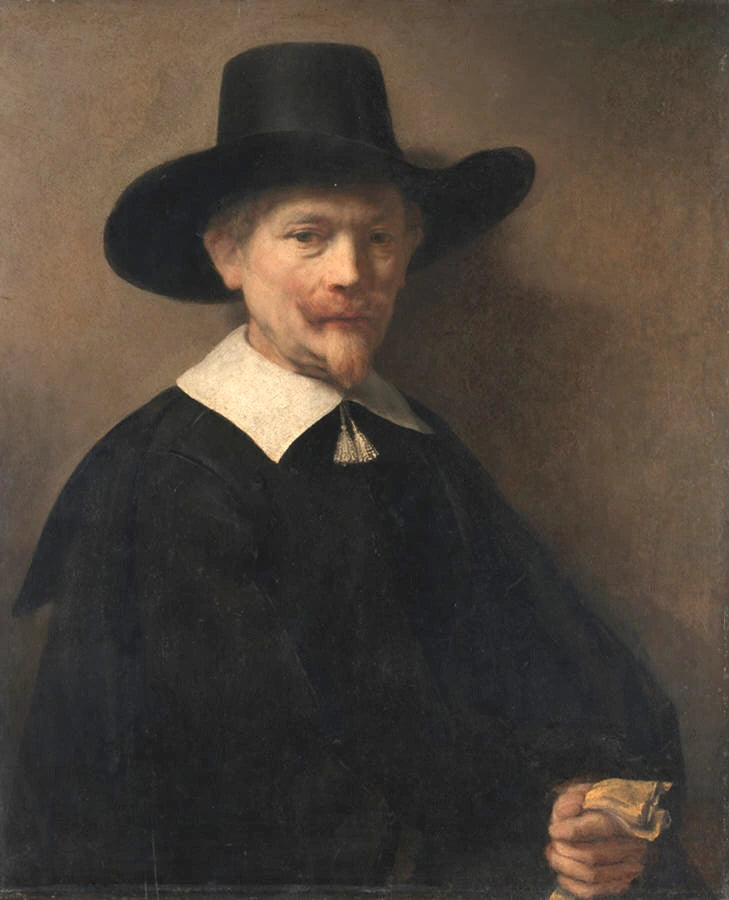 Portrait d’un homme tenant des gants – Rembrandt