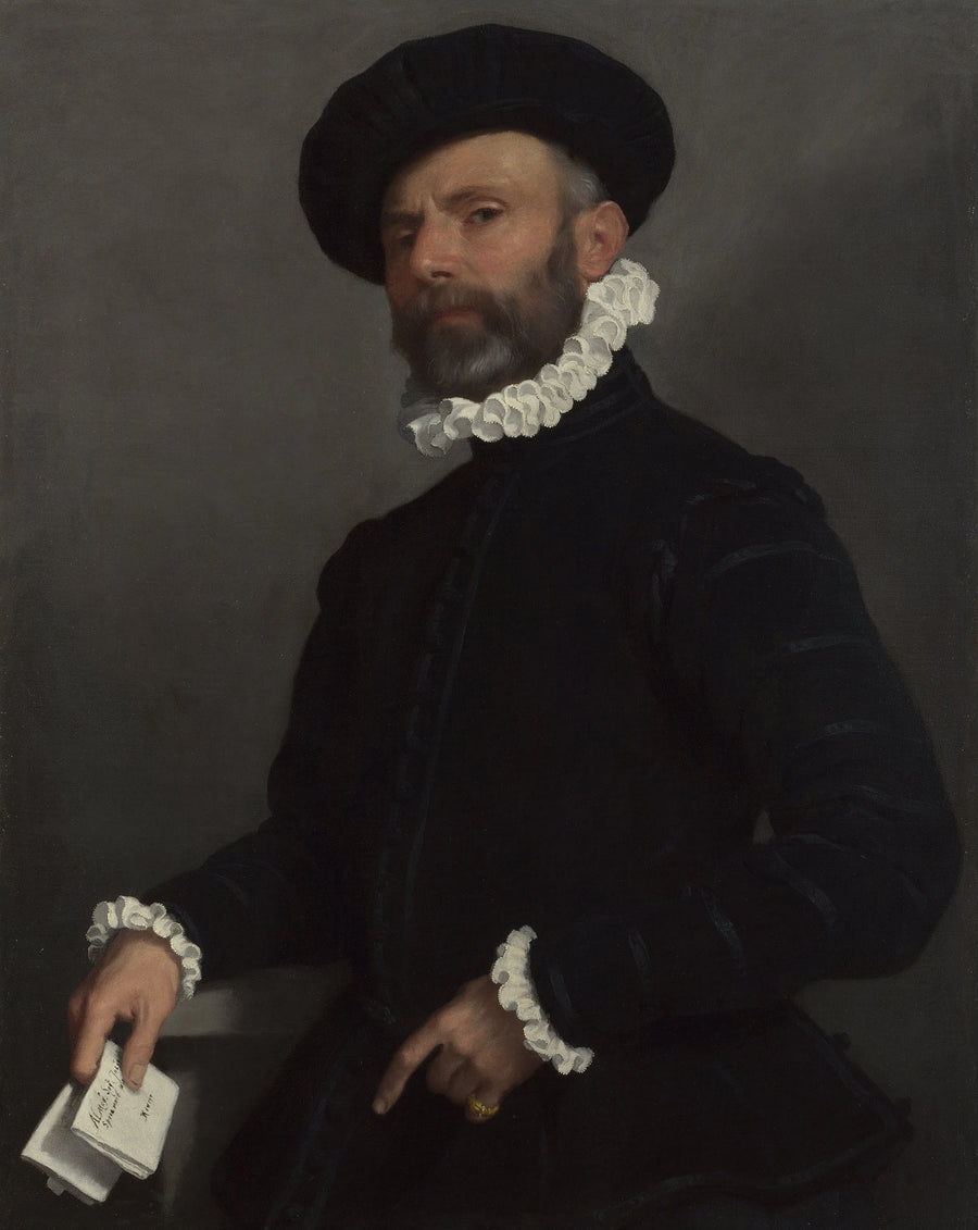 Portrait d'un homme tenant une lettre ("L'Avvocato") - Giovanni Battista Moroni