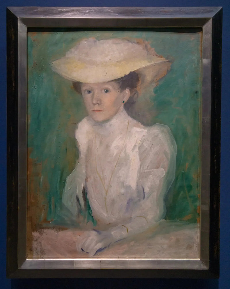 Portrait Ottilie Macke en blouse blanche - August Macke