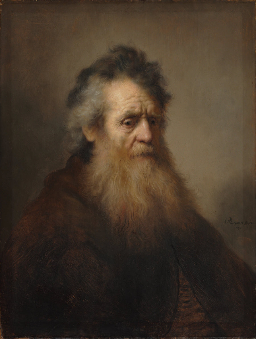 Portrait d’un vieil homme barbu – attribué à Rembrandt