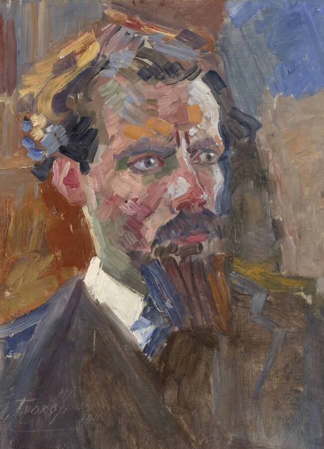 Portret van de schilder Lambertus Th. C. Lourijsen - Jan Toorop image 1 reproduction d’œuvre d’art à l’huile