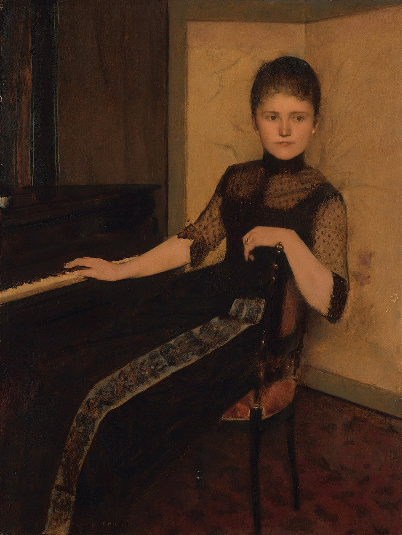 Portret van jonkvrouwe Maria Francisca Louisa Dommer van Poldersveldt (Ubbergen 1848 - 1925 's-Hertogenbosch) - Fernand Khnopff