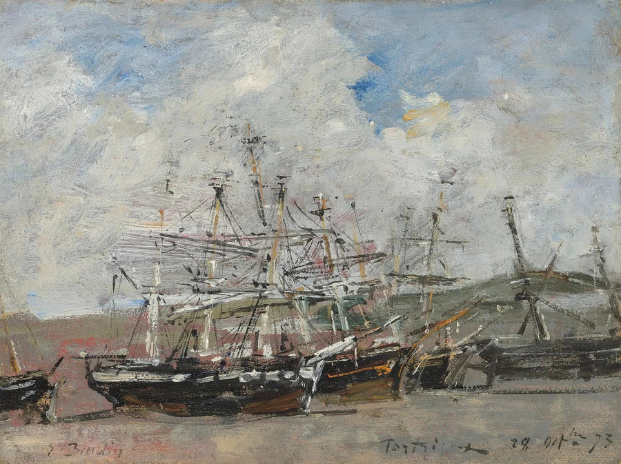 Portrieux. Le port à marée basse - Eugène Boudin