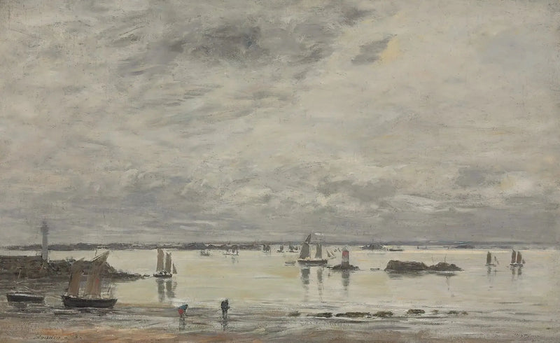 Portrieux, le port marée basse - Eugène Boudin
