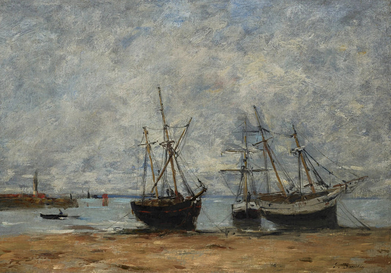 Portrieux, le port marée basse - Eugène Boudin