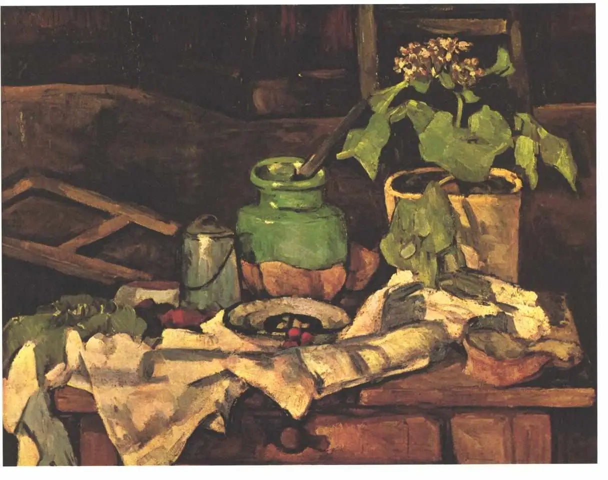 Reproduction du tableau « Pot de fleurs sur une table - Paul Cézanne » par Alpha Reproduction en peinture à l’huile