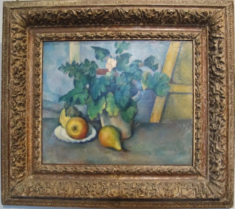 Pot de primevères et fruits - Paul Cézanne