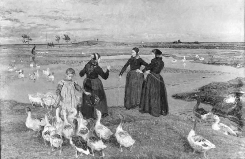 Pour le reste, je ne le ferai pas. Dragør. Koner, à Lille Pige et Gæs ved Stranden - Viggo Johansen