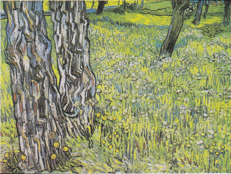 Prairie fleurie avec arbres et pissenlits - Vincent van Gogh
