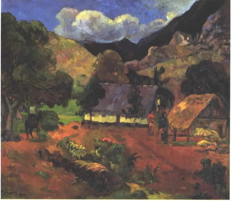 Près des huttes - Paul Gauguin