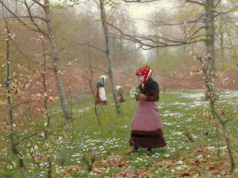 Printemps. Les premières anémones. - H. A. Brendekilde