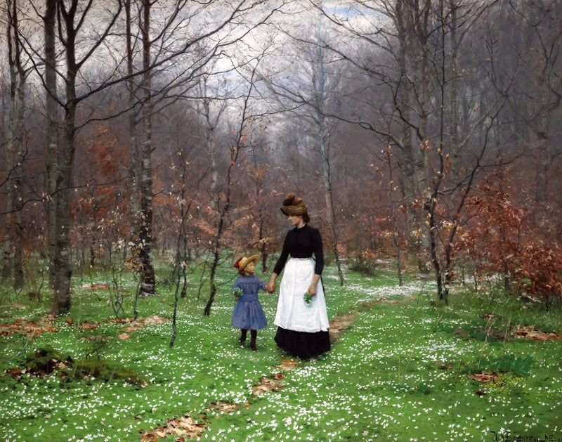 Printemps; les premières anémones - H. A. Brendekilde