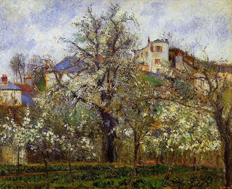 Printemps. Pruniers en fleurs - Camille Pissarro