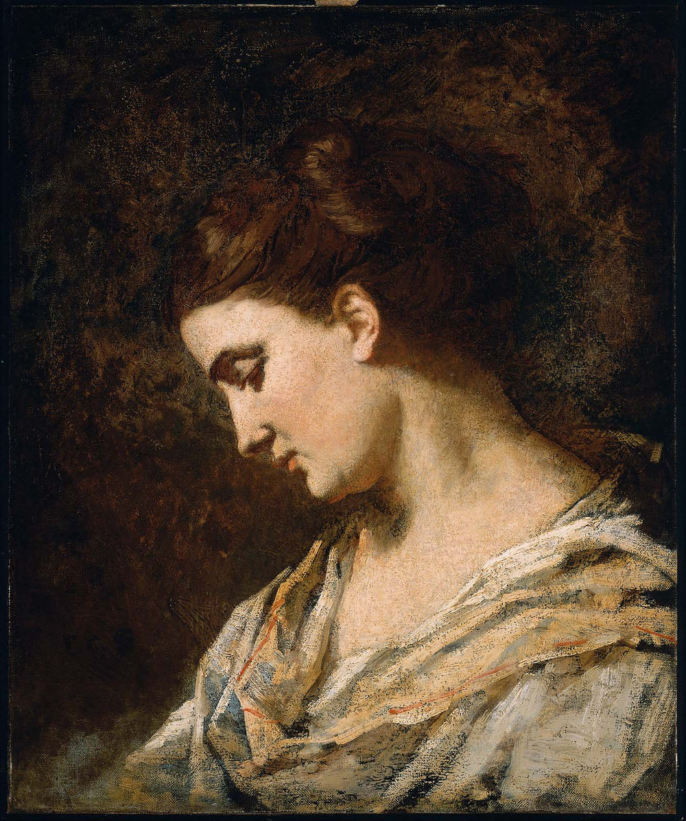 Profil de la tête d'une femme - Thomas Couture image 1 reproduction artisanale de tableau