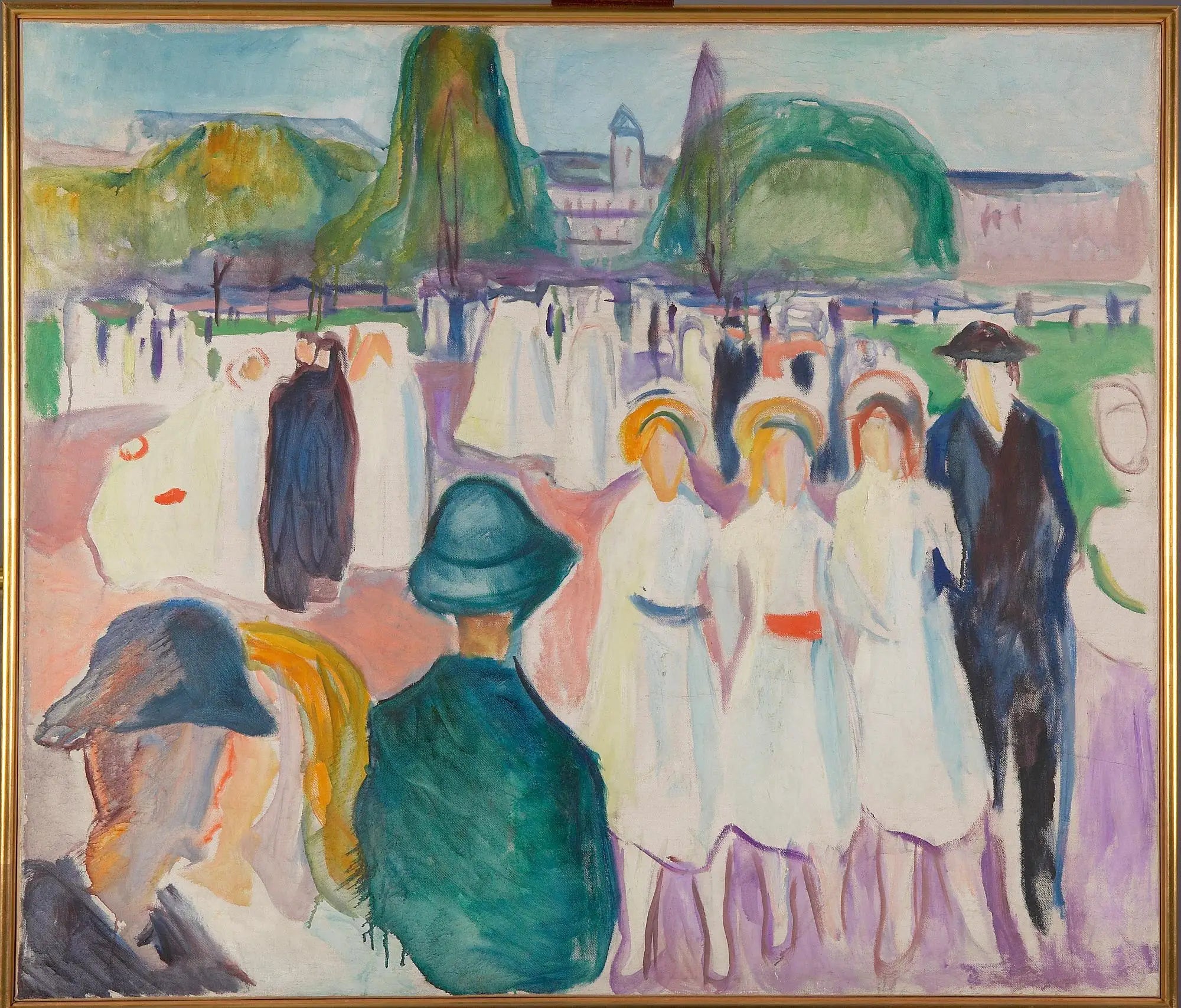 Reproduction du tableau « Promenade au printemps - Edvard Munch » par Alpha Reproduction en peinture à l’huile