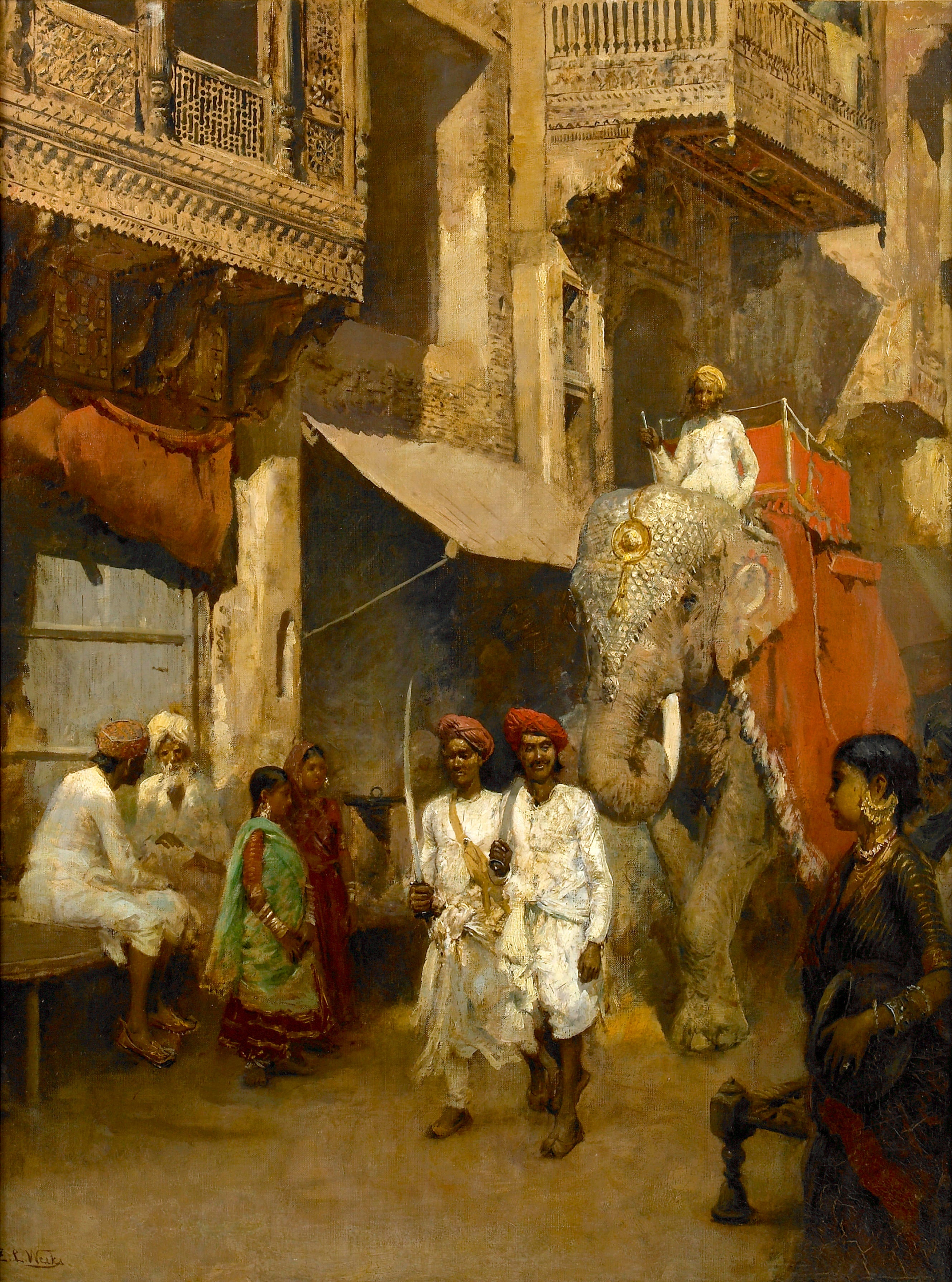 Promenade dans une rue indienne - Edwin Lord Weeks