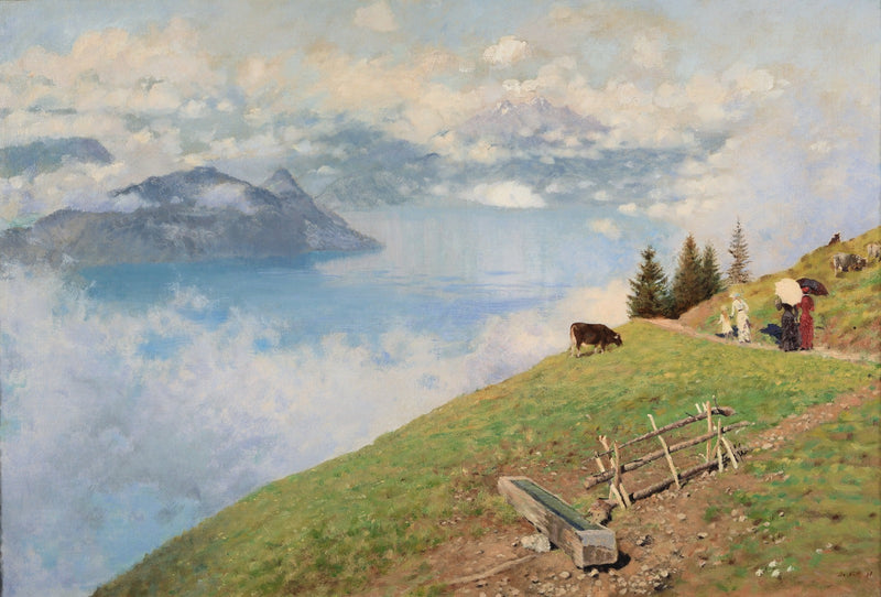 Promenade sur les rives du lac de Lucerne - Giuseppe De Nittis