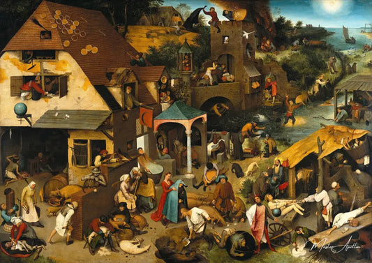 Proverbes néerlandais - Pieter Brueghel l'Ancien - Reproductions de tableaux et peintures haut de gamme