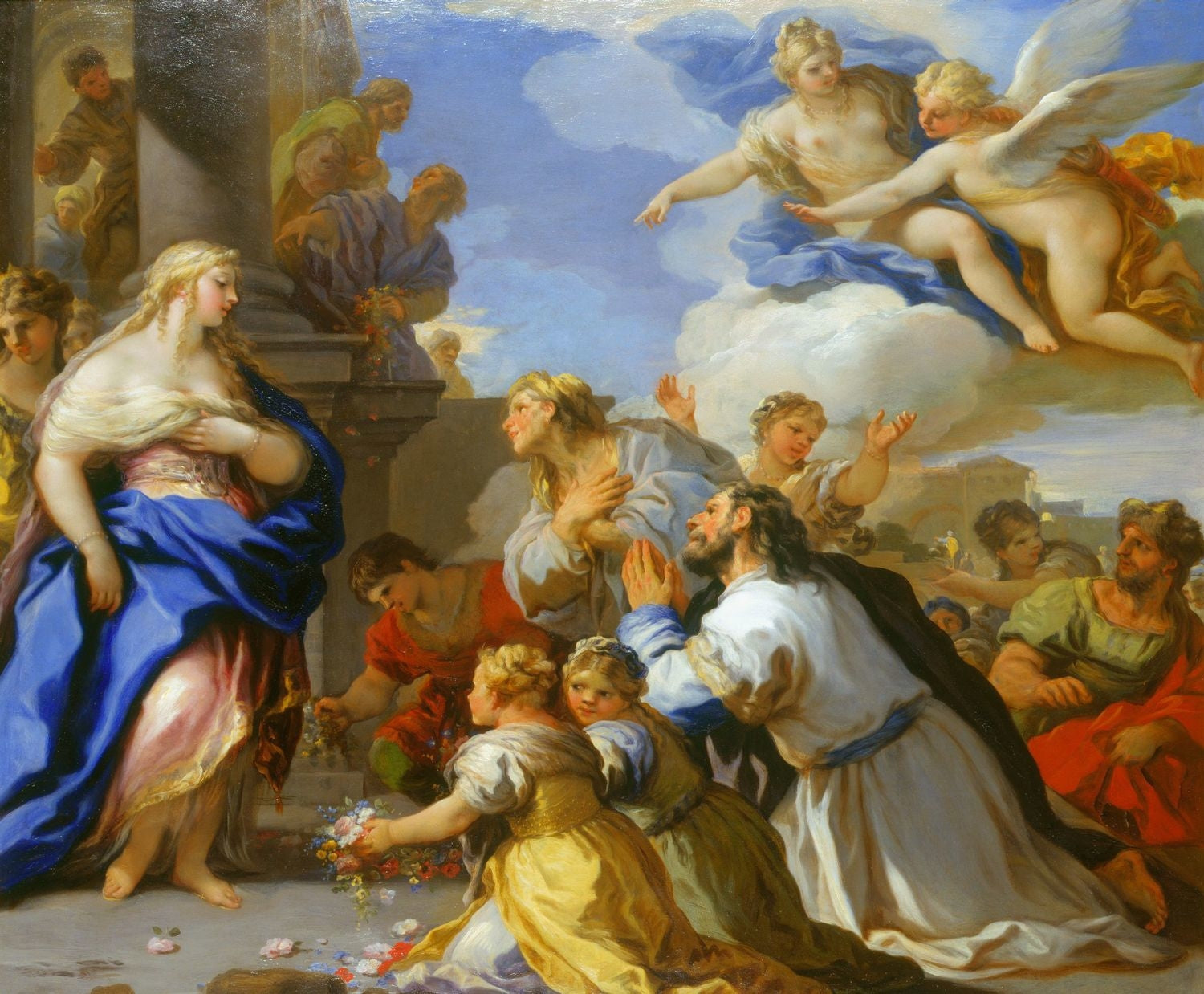 Psyché honorée par le peuple - Luca Giordano