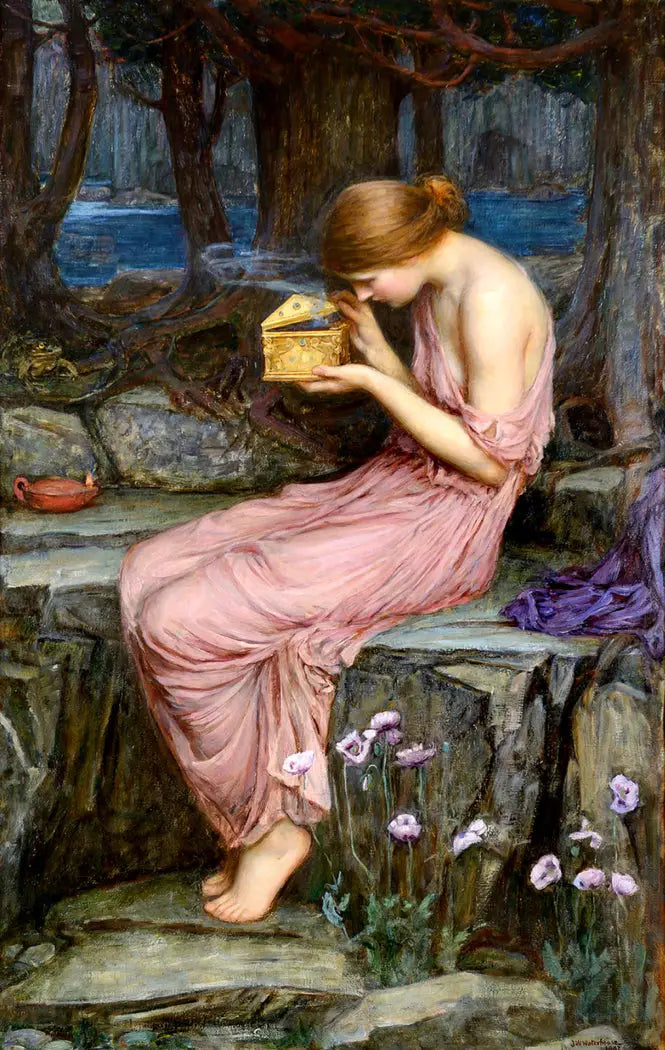 Psyché ouvrant la boîte d'or - John William Waterhouse
