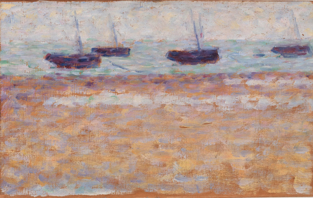 Quatre bateaux à Grandcamp - Georges Seurat image 1 reproduction artisanale de tableau
