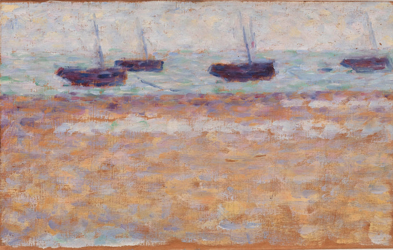 Quatre bateaux à Grandcamp - Georges Seurat