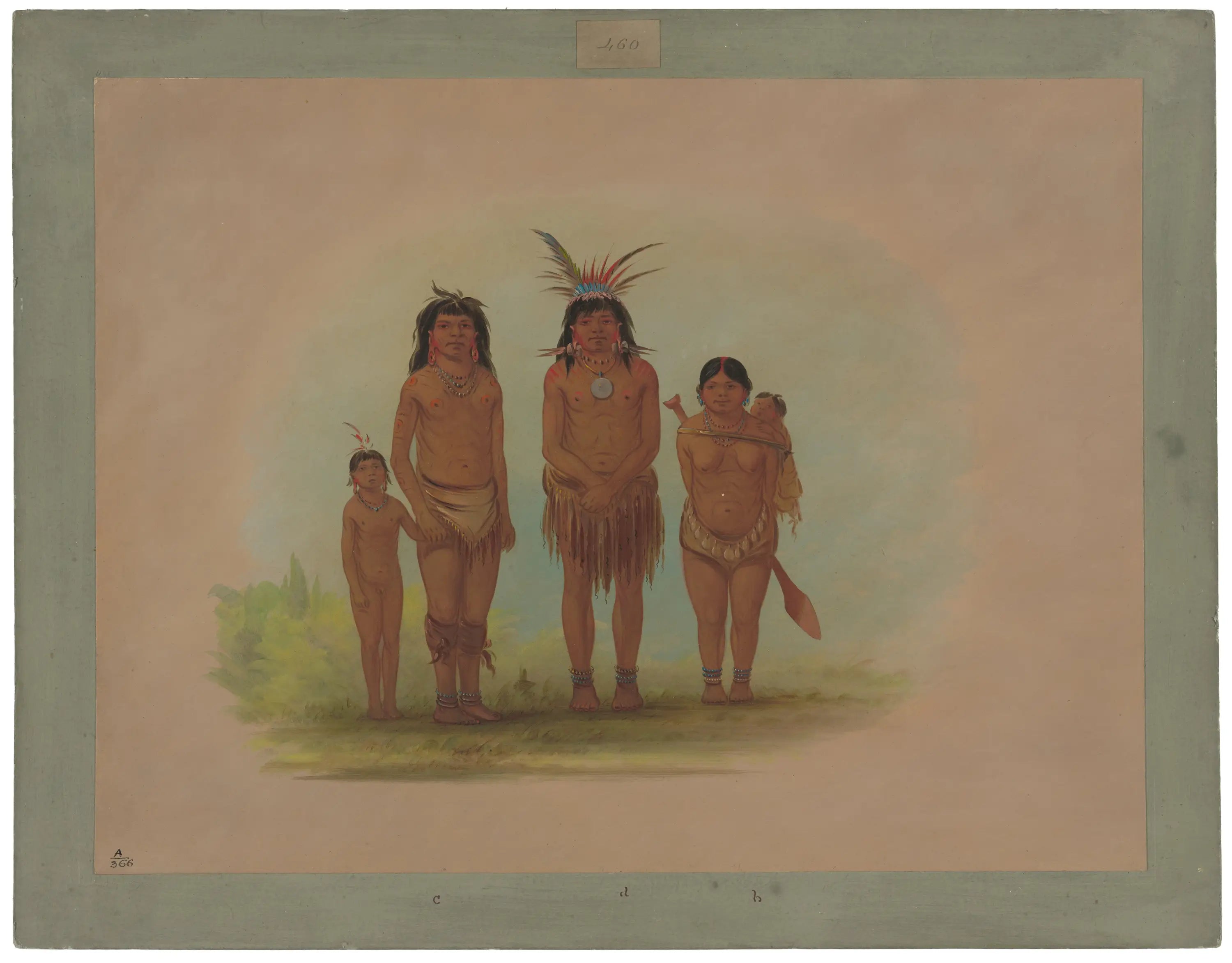 Quatre Indiens Sepibo - George Catlin - Alpha Reproduction