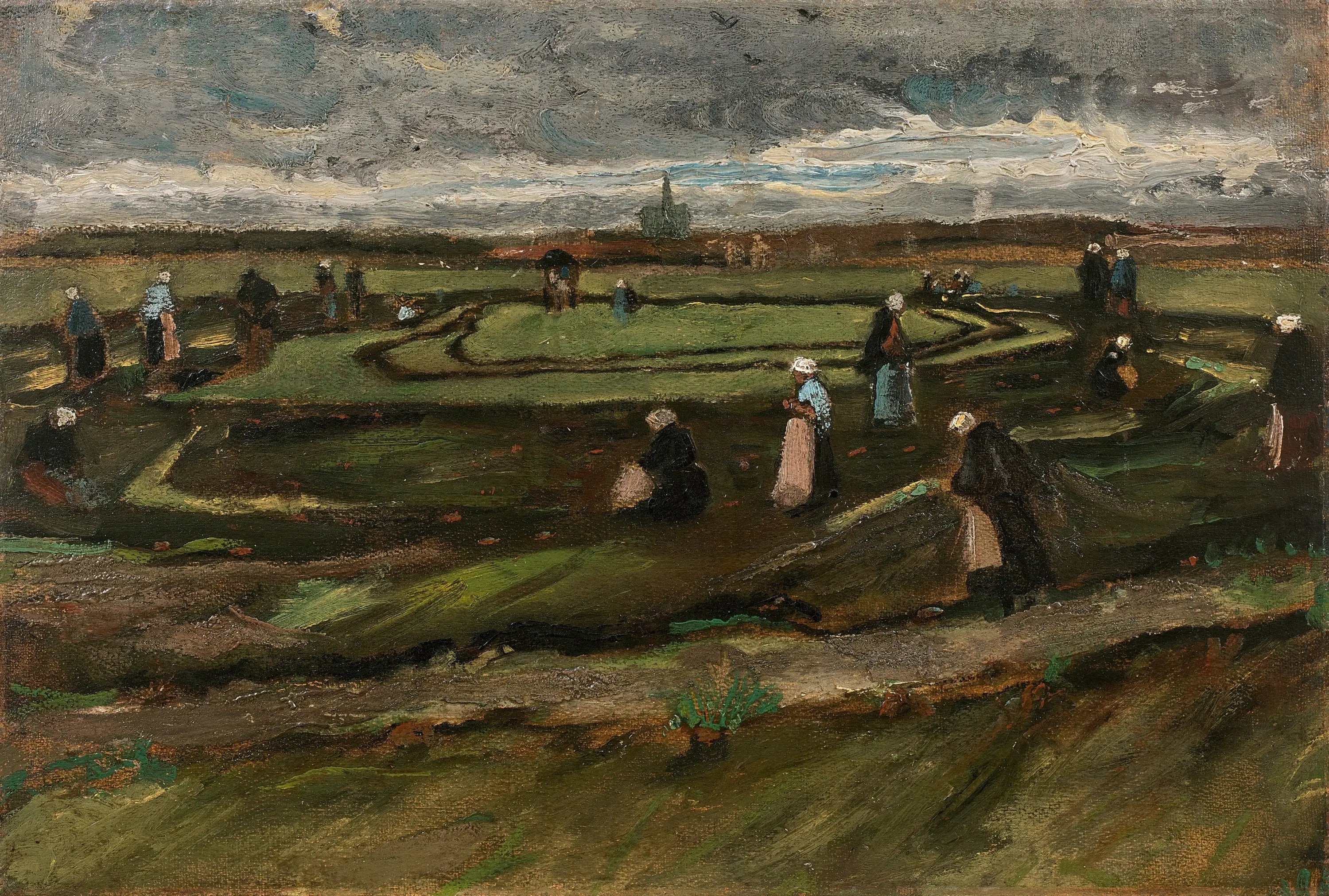 Raccomodeuses de filets dans les dunes - Vincent van Gogh image 1 tableau peint à l’huile sur toile