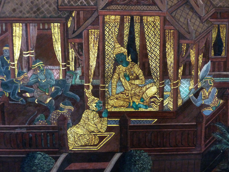 Ramakien, panneau 100 du cloître de Wat Phra Kaew - Ateliers royaux de Bangkok
