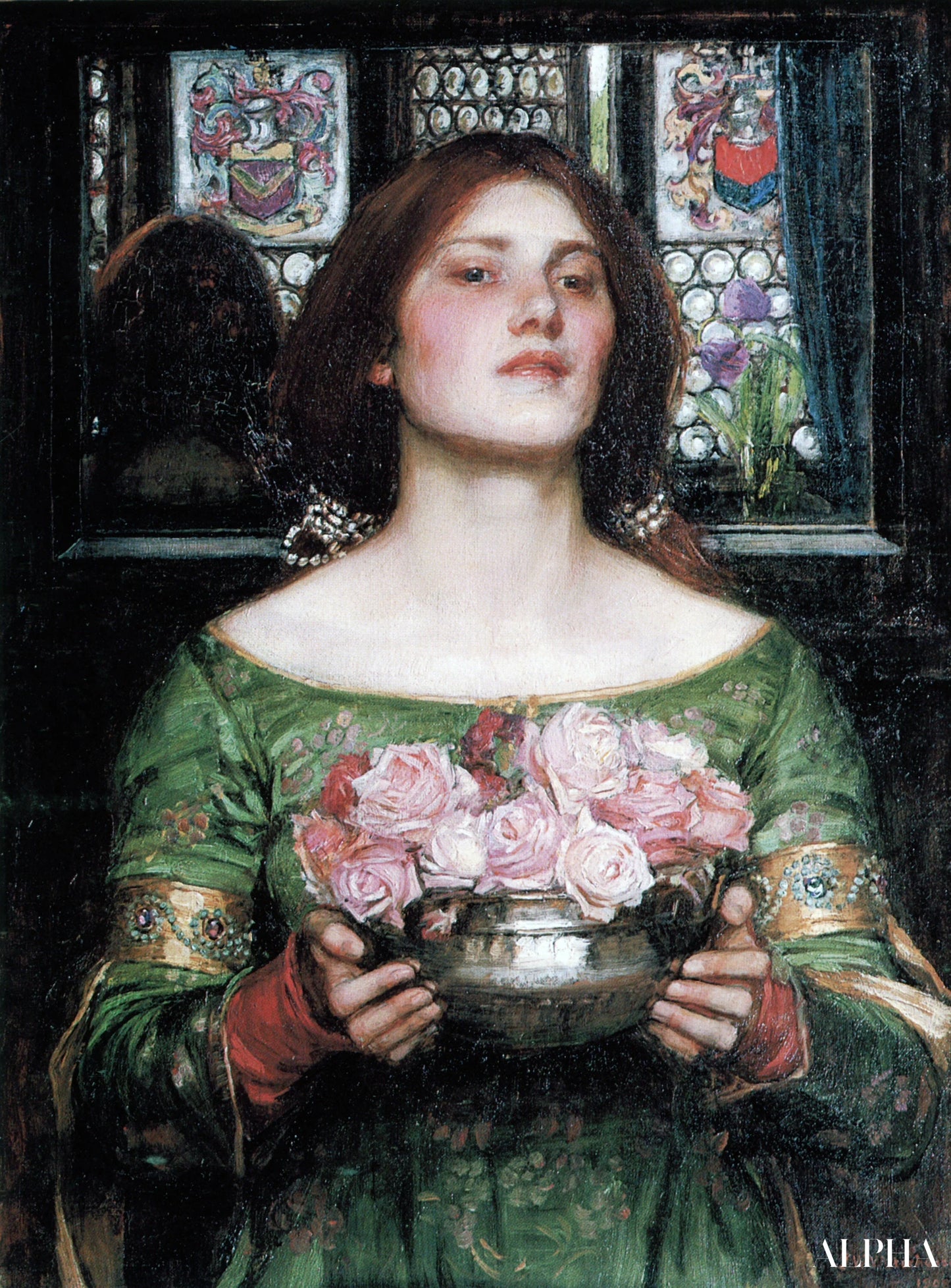 Reproduction du tableau « Rassemblez vos boutons de rose tant que vous le pouvez - John William Waterhouse » par Alpha Reproduction en peinture à l’huile