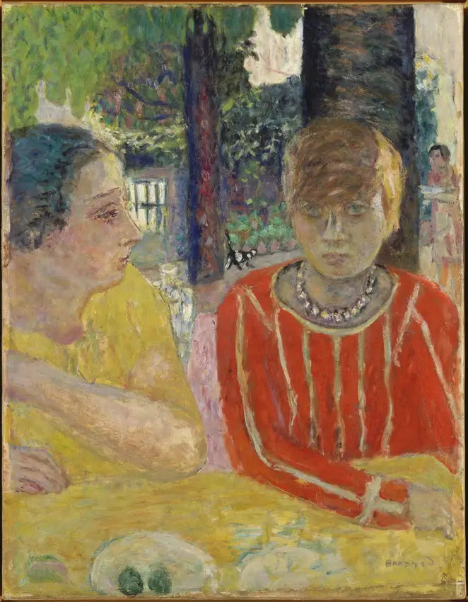 Reine Natanson et Marthe Bonnard au corsage rouge - Pierre Bonnard
