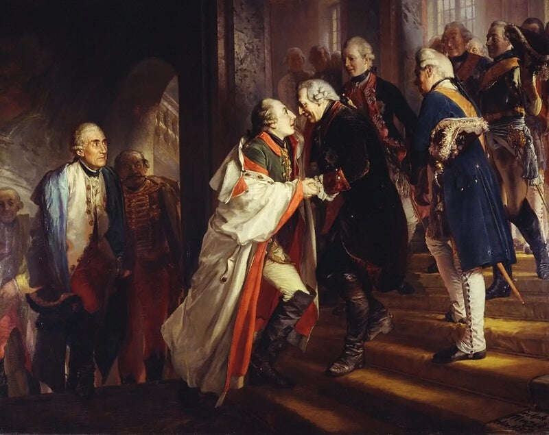 Rencontre de Frédéric II avec l'empereur Joseph II à Neisse en 1769 - Adolph von Menzel