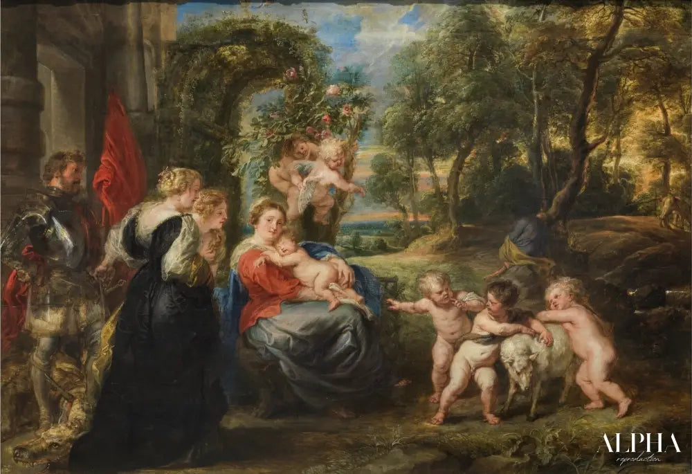 Repos sur la fuite en Égypte, avec les saints - Peter Paul Rubens - Reproductions de tableaux et peintures haut de gamme