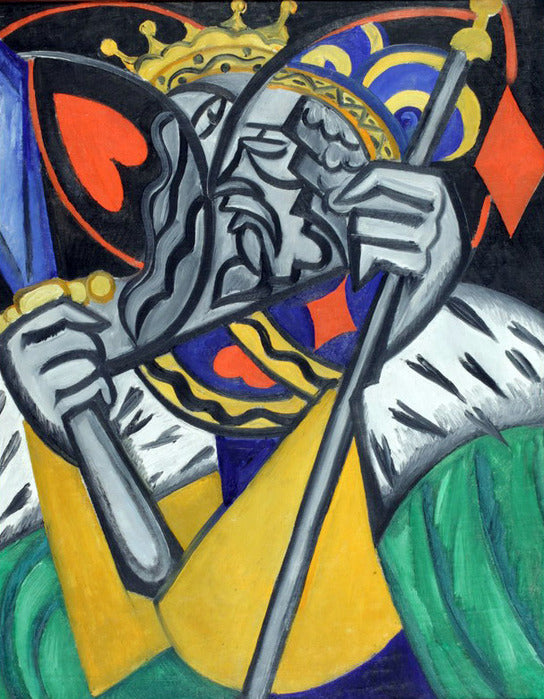 Représentation simultanée des rois de cœur et de carreau - Olga Rozanova image 1 tableau peint à l’huile sur toile