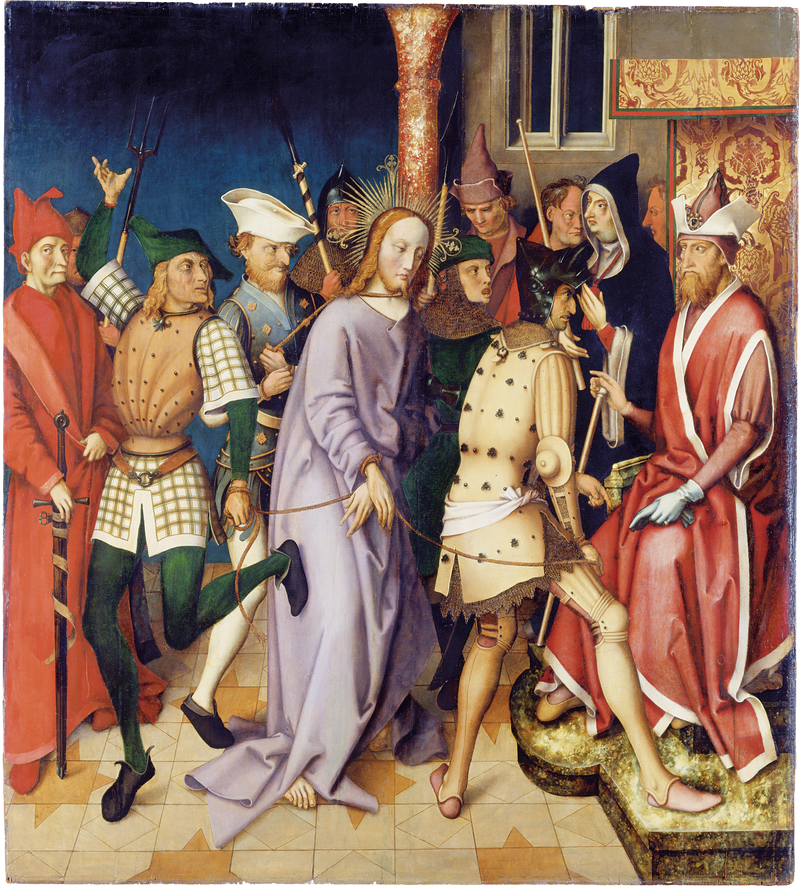 Retable dominicain de Francfort : Le Christ devant Ponce Pilate - Hans Holbein the Elder