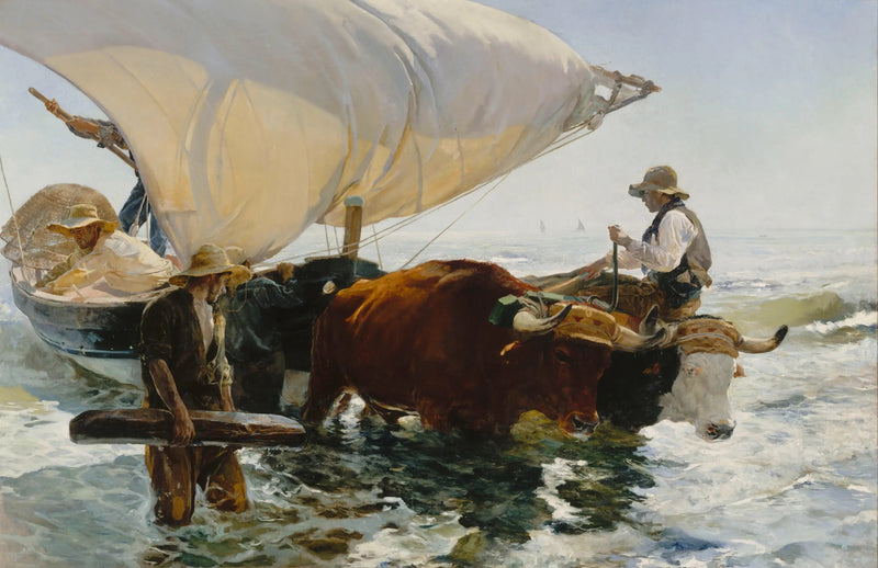 Retour de la pêche : halage de la barque - Joaquín Sorolla